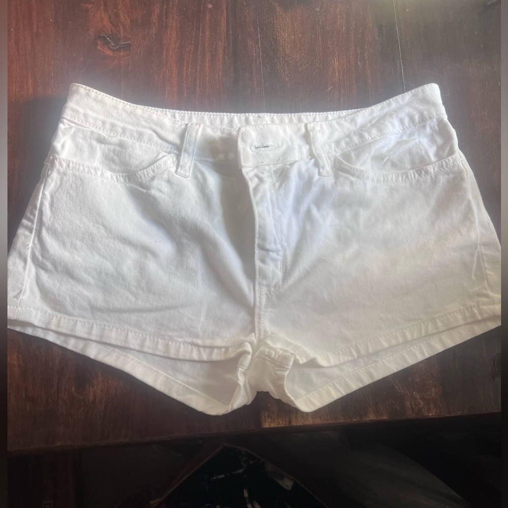 American Apparel White Jean Shorts